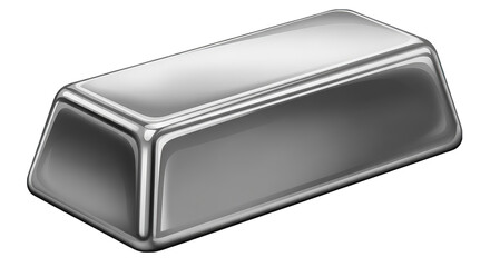A sleek, polished silver ingot rests against a solid black backdrop, radiating wealth and value.