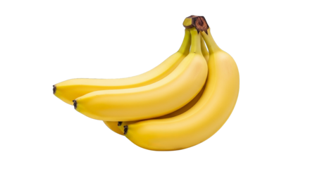 A vibrant cluster of fresh yellow bananas on a stark black background evokes healthy eating