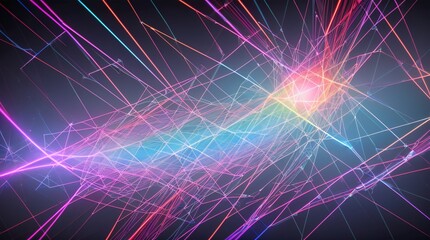 Abstract Neon Lines, Glowing Network - Abstract backgrounds