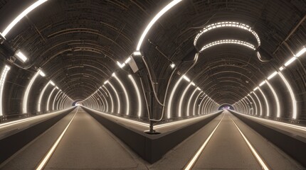 Futuristic Tunnel, Illuminated Path, Modern Architecture - Futurist.