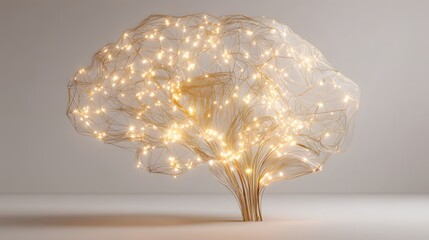 Abstract representation of a brain network with glowing connections.