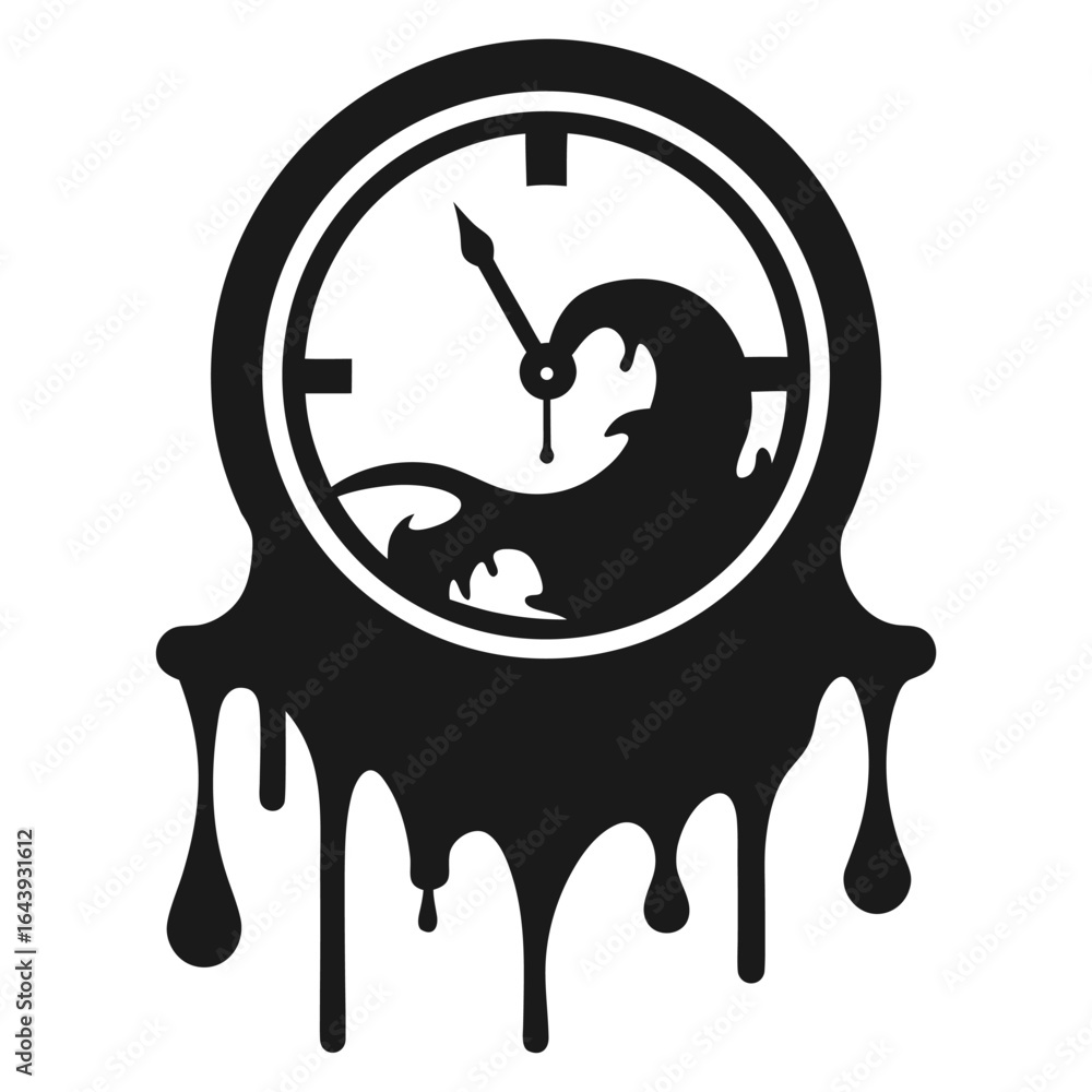 Aufkleber a vector illustration of a business clock with a black dial on a white background symbolizing the ti