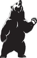 Isolated need Grizzly Bear victor art on silhouette white background.