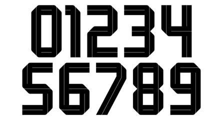 number set elegant sporty vector set