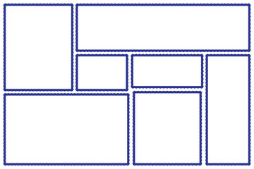 Postage stamp set. Mockup postage stamps. Blank postage stamps. Isolated vector elements for postcard template, decoration, photo mask or text box. eps 10