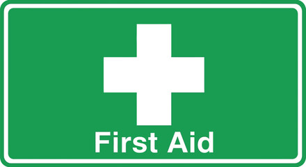 Obraz premium First Aid Sign Indicating Assistance and Medical Help. Essential for Safety and Emergency Response.