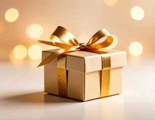 gift box with golden ribbon