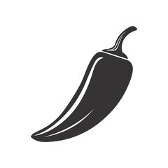 Pepper Single Icon Symbol, Pepper Vector Clip Art, Pepper Isolated Black Design Illustration Design Silhouette Graphic