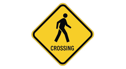Pedestrian Crossing Sign Alerting Drivers to People Walking in the Area