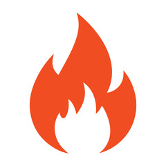 Red hot fire / flame heat or spicy food symbol flat vector icon for apps and websites