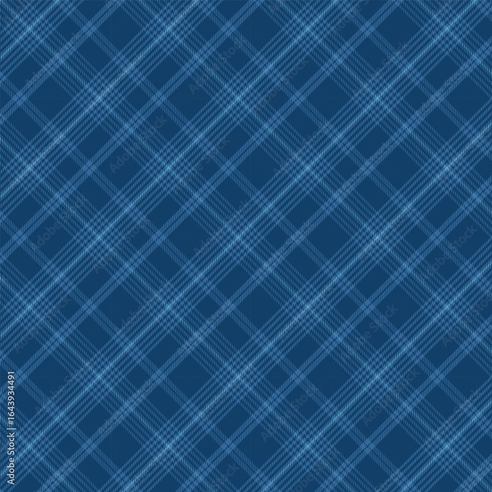Wall mural blue plaid with twill weave repeat pattern.gingham seamless pattern with stripes.checkered tartan ge