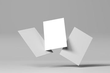 Realistic blank business card mockup illustration. 3D Render.