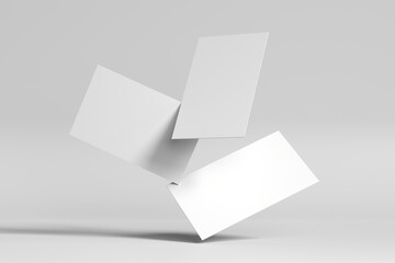 Realistic blank business card mockup illustration. 3D Render.