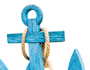 Firefly_3D illustration of a verified email envelope icon - Firefly_Blue wooden anchor with rope detail  (2)