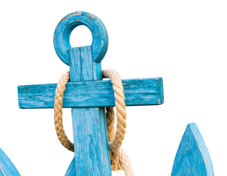 Firefly_3D illustration of a verified email envelope icon - Firefly_Blue wooden anchor with rope detail  (2)
