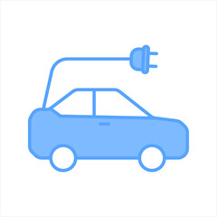 Electric Car Blue Icon