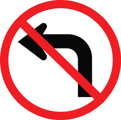 Prohibited Left Turn Traffic Sign A Universal Symbol of Directional Restriction