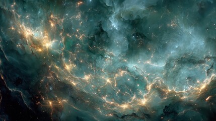 Obraz premium Swirling Cosmic Dust and Energy in Celestial Space Chaos