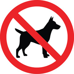 No Dogs Allowed Sign A Prohibition Symbol for Pets in Restricted Areas