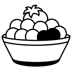 vector illustration of a basket of fruit