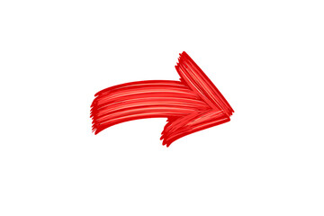 Fototapeta premium Red arrow isolated on transparent background.