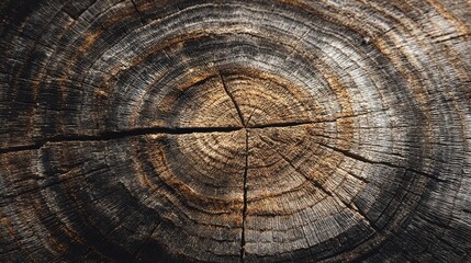 Fototapeta premium Circular Wood Slice with Natural Texture on Dark Background