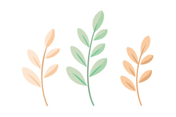 Fototapeta premium Minimal pastel leaves botanical illustration