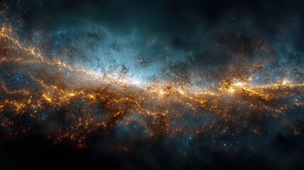Fototapeta premium Cosmic Wave Formations in Deep Space with Bright Stellar Highlights