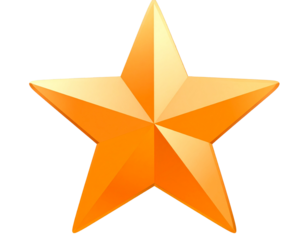 Firefly_3D illustration of a verified email envelope icon - Firefly_Bright orange star icon on a transparent background  (3)
