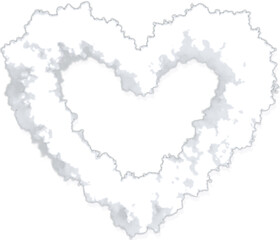 Cloud Shaped Heart Isolated on Transparent Background – Fluffy White Heart Shape for Romantic and Decorative Design
