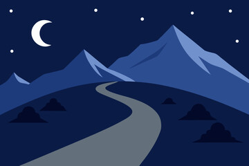 Moonlit Mountain Path