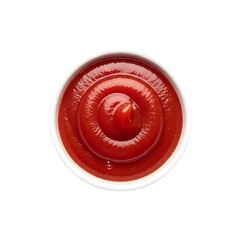 A swirl of red ketchup isolated on white background