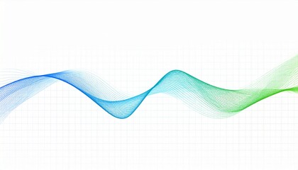 Blue and Green Wave Flowing on a Grid Background