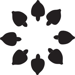 Abstract geometric shapes and lines in silhouette design