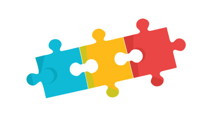 Obraz premium Colorful puzzle pieces vector graphic for teamwork collaboration and problem solving illustration concept design