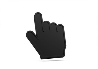 Obraz premium Bold black cursor hand icon indicating selection and choice, perfect for digital interfaces and web design.
