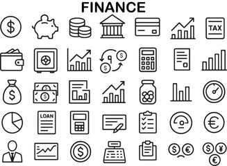 Fototapeta premium Financial icons representing business growth investment savings and economic concepts