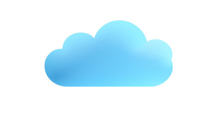 Fototapeta premium Cloud shape icon, soft blue gradient flat design, high resolution
