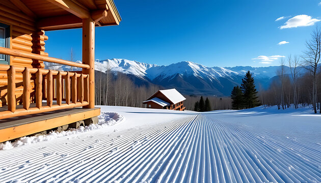 Cozy log cabin by a pristine ski slope with mountain views - Powered by Adobe