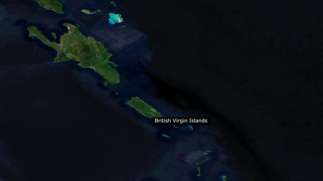 British Virgin Islands Border Line Map &ndash; Geographic Overview.