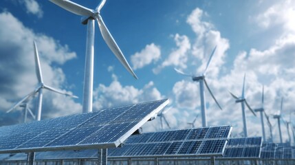 Wind power generation and photovoltaic solar panels