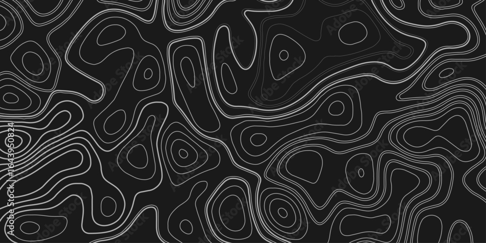 Poster topographic line map pattern. contour and textured background of geographic cartography terrain for 