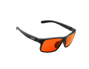 Stylish Black Sunglasses with Orange Lenses - Modern Eyewear