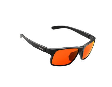Stylish Black Sunglasses with Orange Lenses - Modern Eyewear