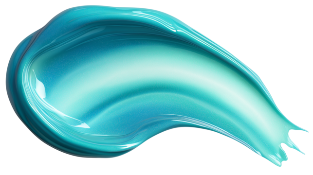 Skincare gel smear, turquoise gradient flat vector texture, isolated