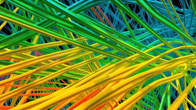 Colorful Abstract Art with Vibrant Intertwined Lines Creating Dynamic Pattern in Energetic Visual Display