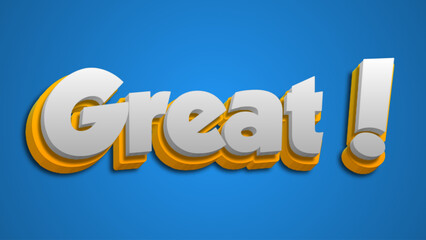 3D Great text with yellow shadow