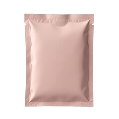 Pink pouch packaging on black background.