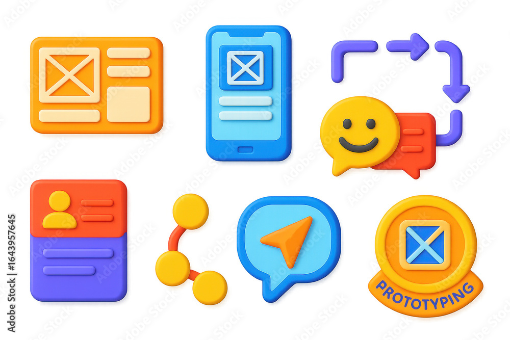 Poster set of icons for a prototyping app