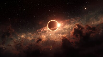 Obraz premium Distant Suns with Glowing Halos in a Cosmic Background